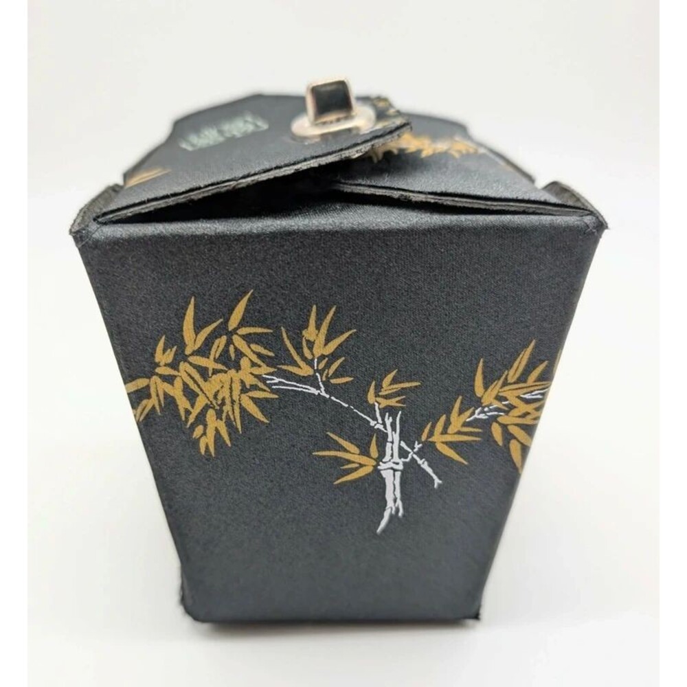 Chinese Takeout Box Purse Storage Accent Black Gold - Picture 4 of 10